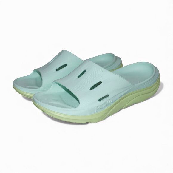 HOKA Ora Recovery Slide 3 Mens Size 12 Womens 14 Aqua/Celery Juice NWT - Picture 2 of 9